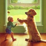 Golden_Retriever_-Brincando-com-um-bebe