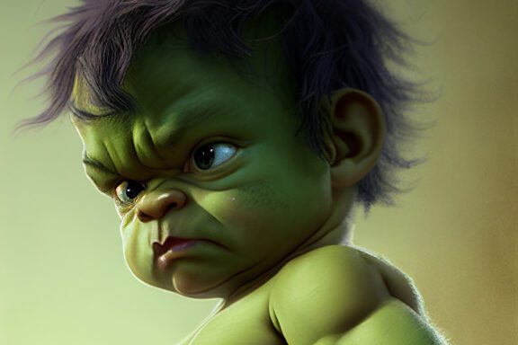 Bebê Hulk Engraçado - Midjourney