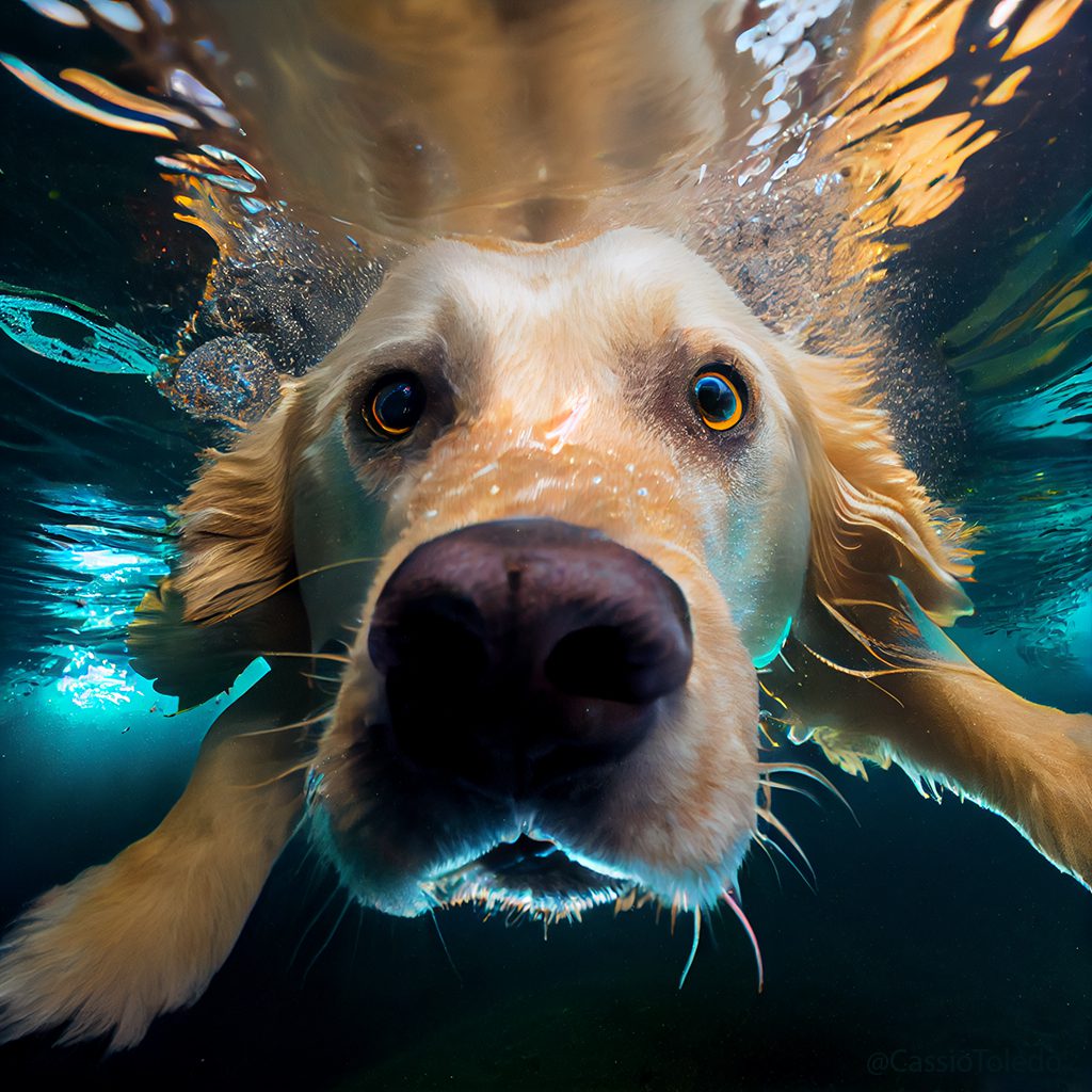 Golden Retriever Mergulhando